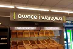 Oznaczenie regału - napis ze sturoduru